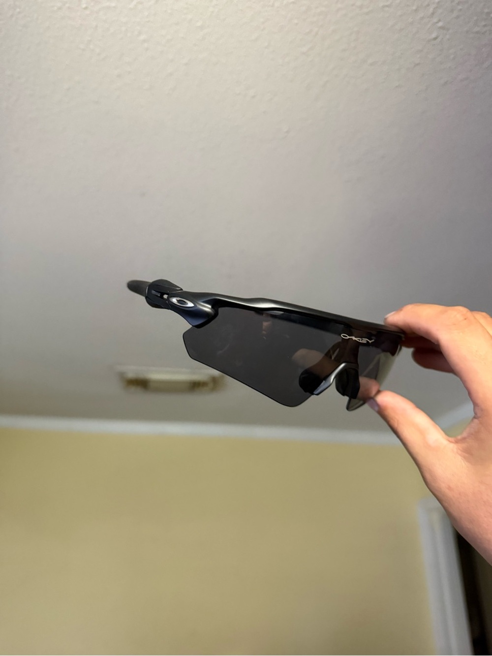 Oaks Black Semi-Rimless Shield Sunglasses